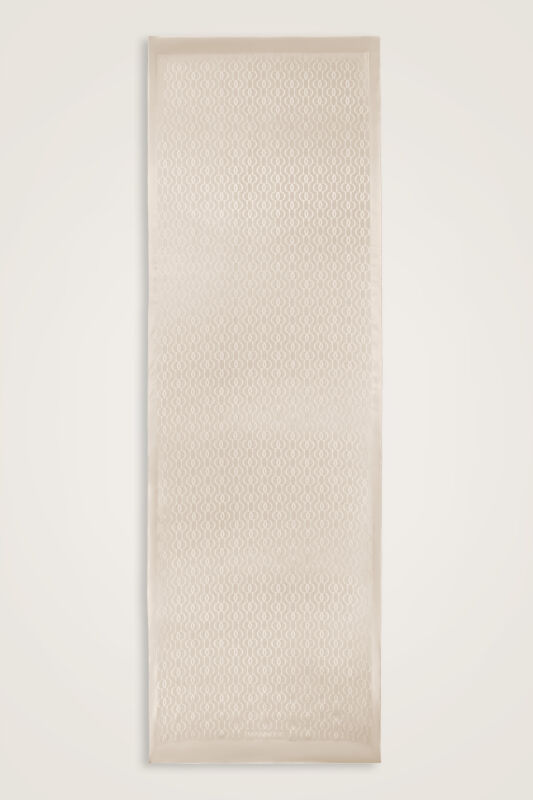 Oriental Chain Beige Cotton Silk Shawl - 1