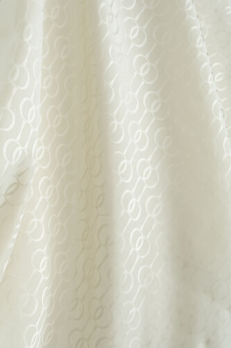 Oriental Chain Dark White Cotton Silk Shawl - 2