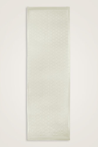 Oriental Chain Dark White Cotton Silk Shawl 