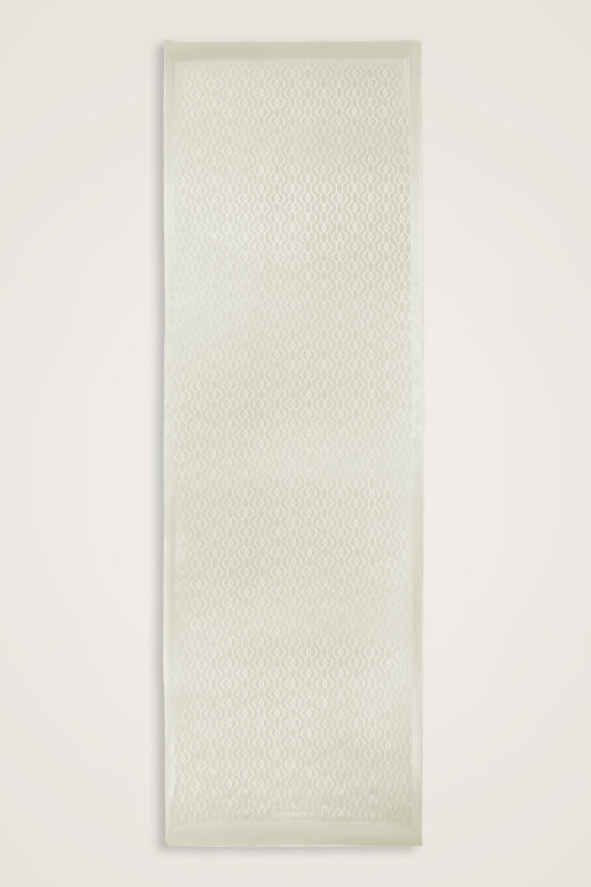 Oriental Chain Dark White Cotton Silk Shawl - 1