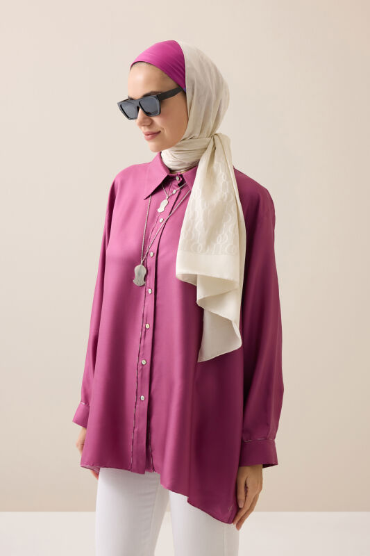 Oriental Chain Dark White Cotton Silk Shawl - 1