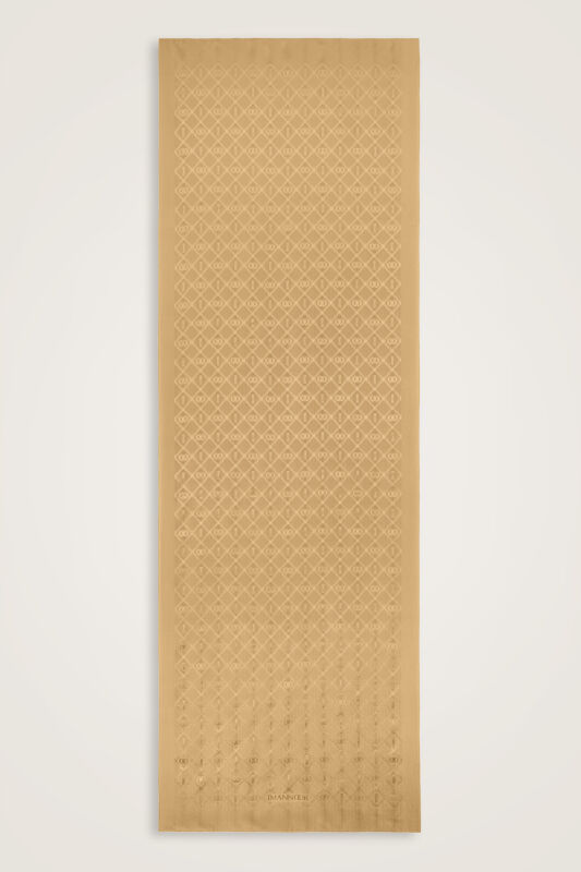 Oriental Chain Gold Jacquard Silk Shawl - 1