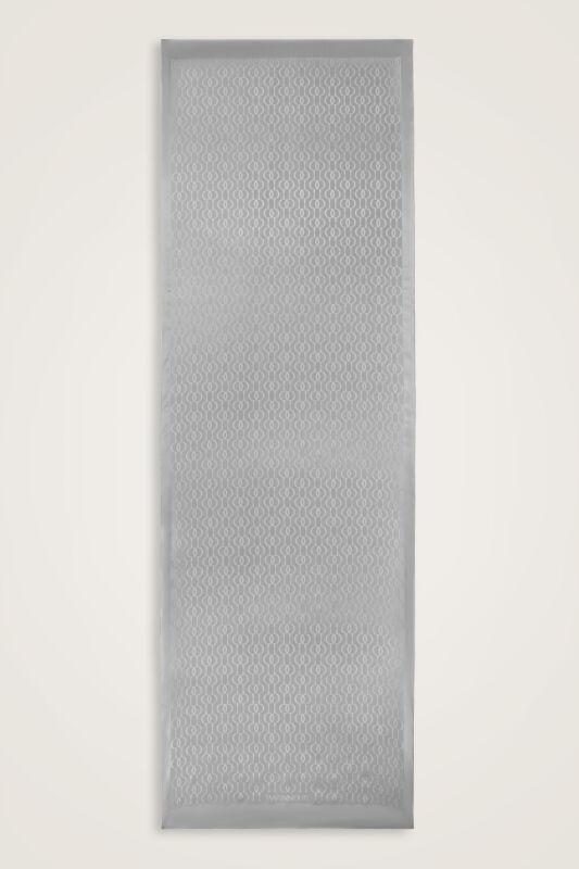 Oriental Chain Gray Cotton Silk Shawl - 1