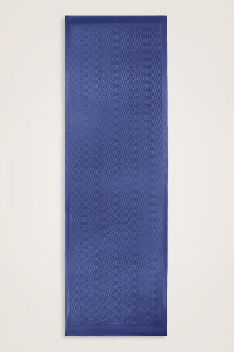 Oriental Chain Indigo Cotton Silk Shawl 