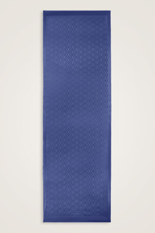 Oriental Chain Indigo Cotton Silk Shawl - 1