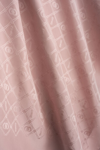 Oriental Chain Light Pink Jacquard Silk Shawl - 3