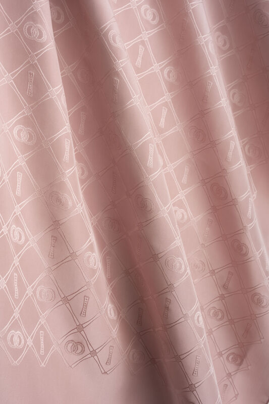 Oriental Chain Light Pink Jacquard Silk Shawl - 3