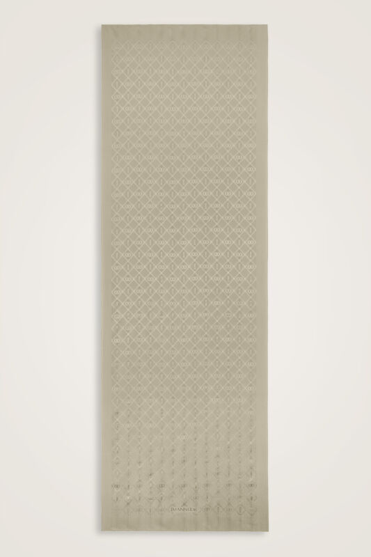 Oriental Chain Sand Beige Jacquard Silk Shawl - 1