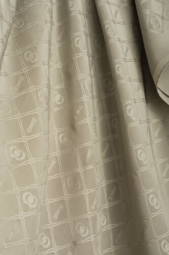 Oriental Chain Sand Beige Jacquard Silk Shawl - 2