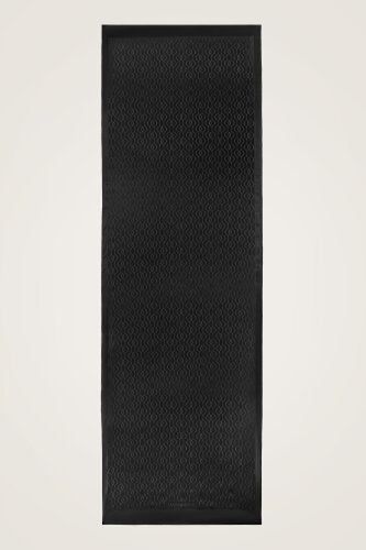 Oriental Chain Silk Cotton Shawl Black 