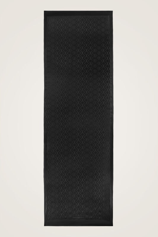 Oriental Chain Silk Cotton Shawl Black - 1