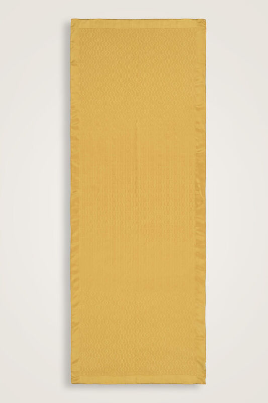 Oriental Chain Silk Cotton Shawl Yellow - 1