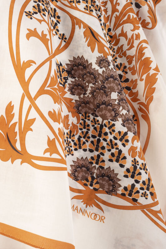 Oriental Flower Earth Floss Cotton Shawl - 2