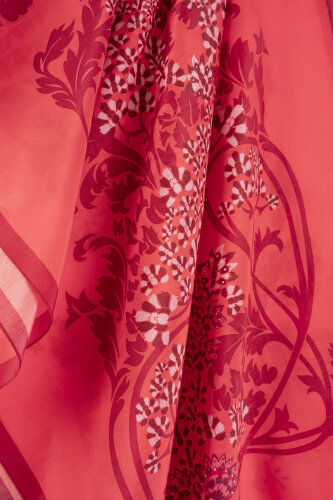 Oriental Flower Fuchsia Floss Cotton Shawl - 2