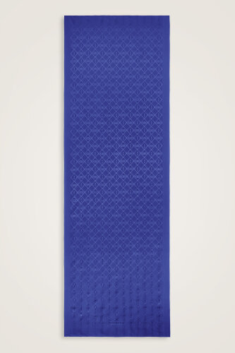 Oryantal Kafes Gece Mavisi Jakarlı İpek Şal 70x200 - Imannoor (2)