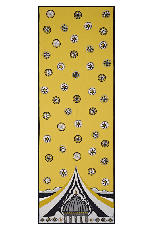 Otağ Sarı Floş Viskon Şal 70x200 - 2