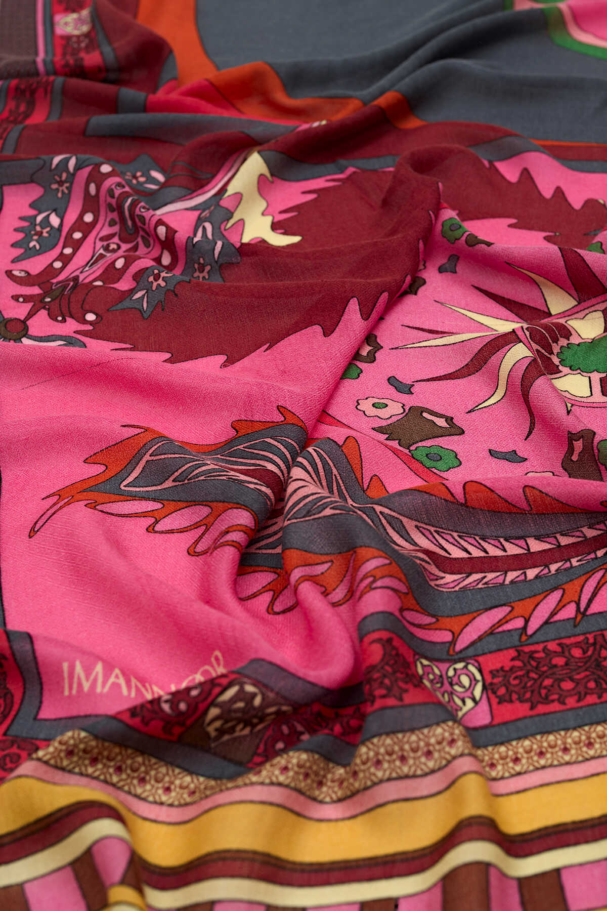 Ottoman Cashmere Silk Shawl Pink