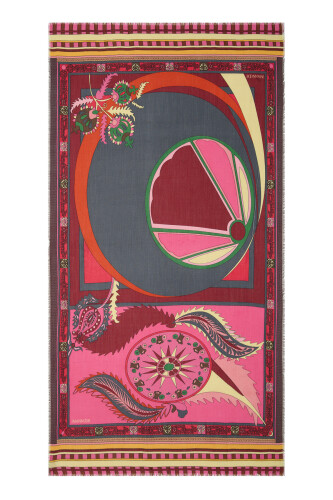Ottoman Cashmere Silk Shawl Pink - 2