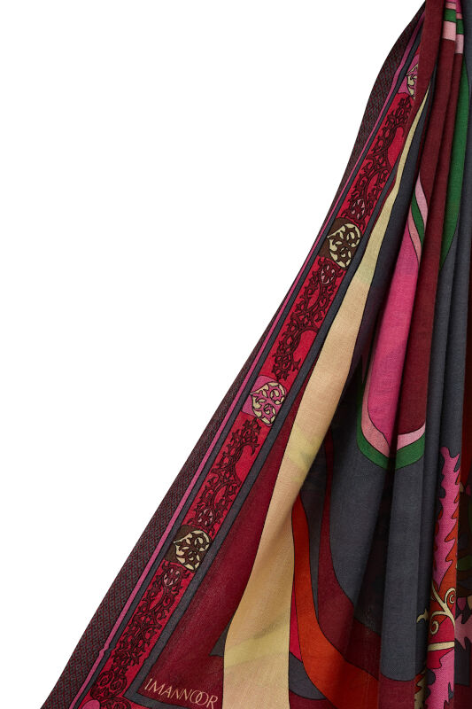 Ottoman Cashmere Silk Shawl Pink - 5
