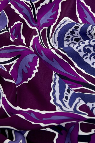 Ottoman Flower Silk Shawl Purple - 3