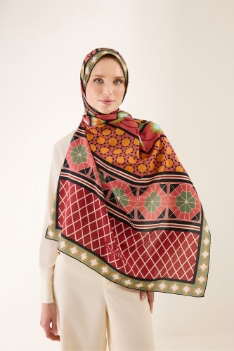 Palace Garden Tan Cotton Silk Shawl 