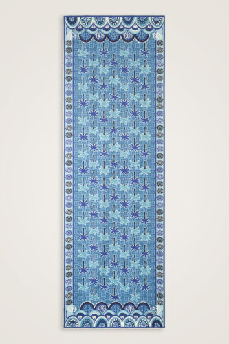 Palm Island Blue Cotton Silk Shawl - Imannoor (1)