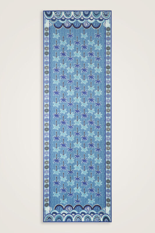 Palm Island Blue Cotton Silk Shawl - 2