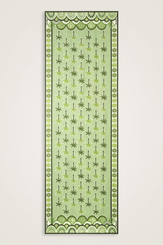 Palm Island Green Cotton Silk Shawl - 1