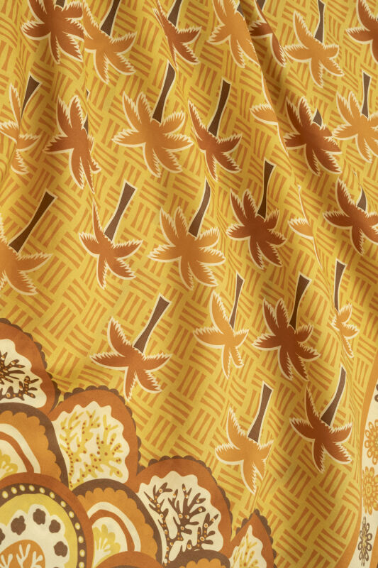 Palm Island Saffron Cotton Silk Shawl - 2