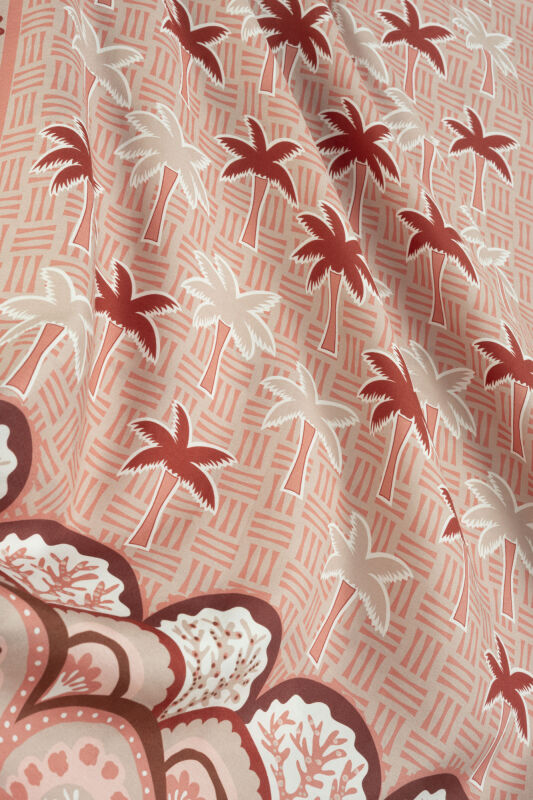 Palm Island Salmon Cotton Silk Shawl - 2