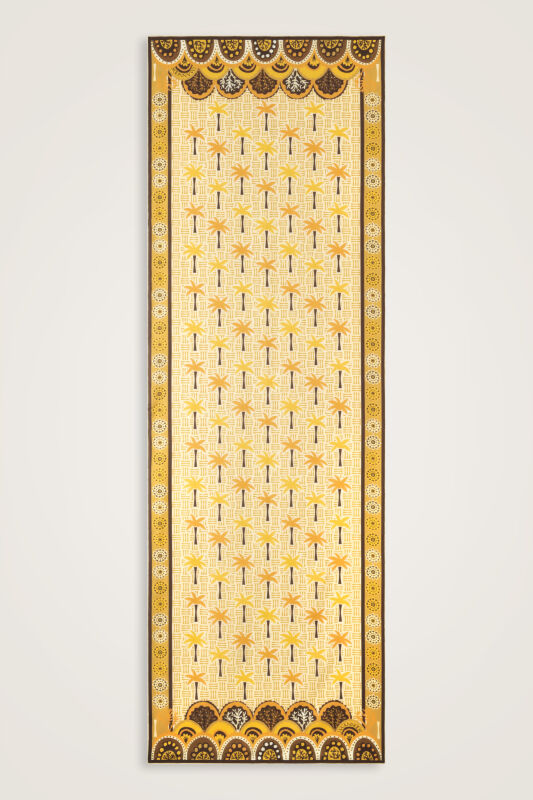 Palm Island Yellow Cotton Silk Shawl - 1