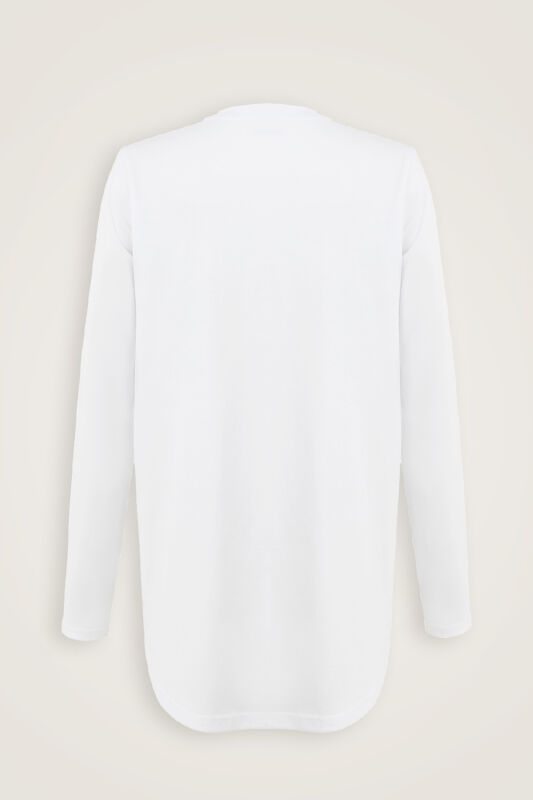 Palmiye Long Sleeve White T-Shirt - 6