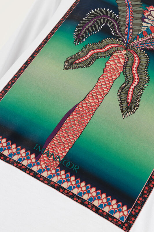 Palmiye Long Sleeve White T-Shirt - 4