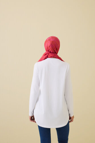 Palmiye Long Sleeve White T-Shirt - 7