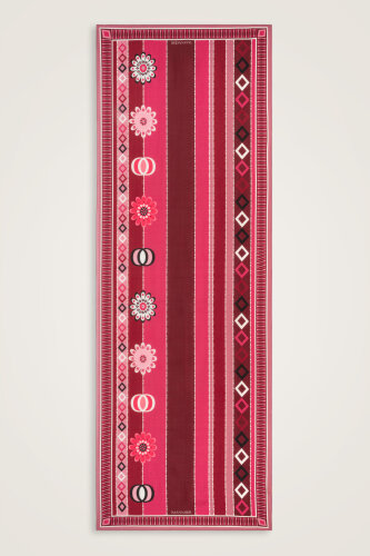 Papatya Noor Bordo Pamuk Floş Şal 70x210 - Imannoor (2)