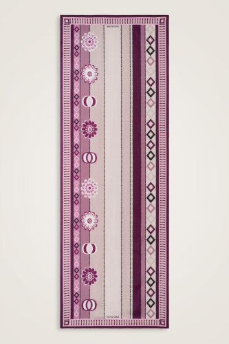 Papatya Noor Mürdüm Pamuk Floş Şal 70x210 - Imannoor (2)