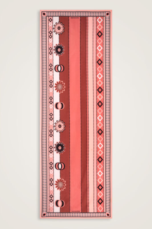 Papatya Noor Şeftali Pamuk Floş Şal 70x210 - 2