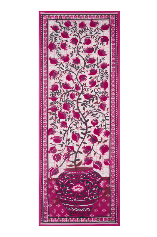 Paradise Pomegranate Fuchsia Cotton Shawl - 2