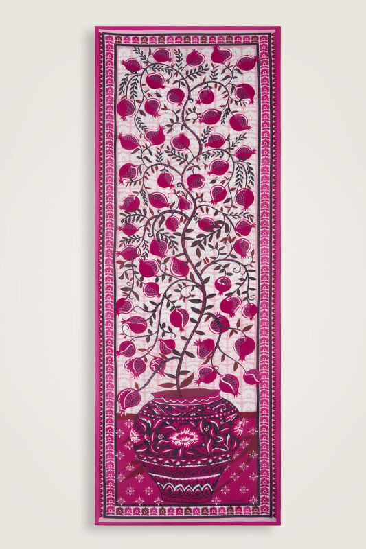 Paradise Pomegranate Fuchsia Cotton Shawl - 2