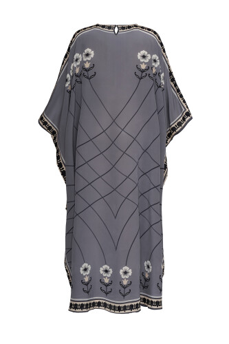 Passage Gray Silk Kaftan - 2