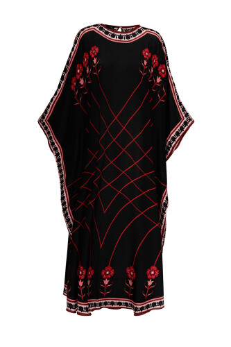 Passage Red Silk Kaftan - 1