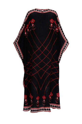 Passage Red Silk Kaftan - 2