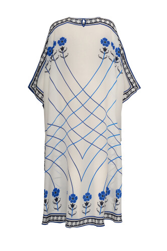 Passage White Silk Kaftan - 2