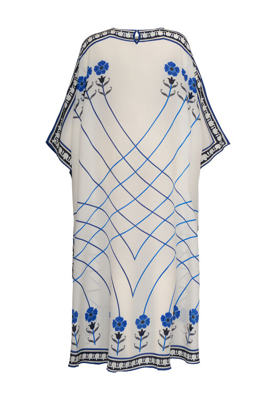 Passage White Silk Kaftan - 4