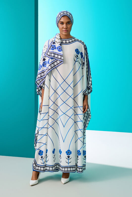 Passage White Silk Kaftan - 6