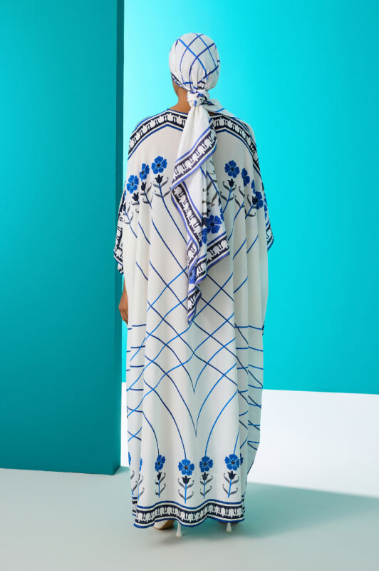 Passage White Silk Kaftan - 3