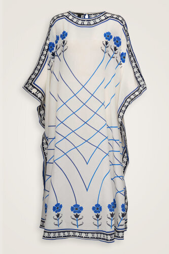 Passage White Silk Kaftan - 2