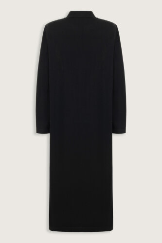 Peleng Black-Beige Polo Collar Shirt Dress - 7