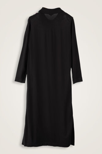 Peleng Black-Pink Silk Knit Shirt Dress - 4