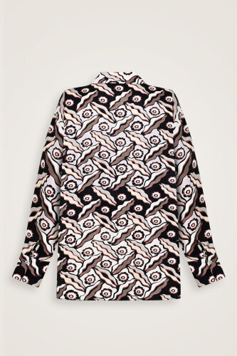 Pelenk Black Twill Silk Pajama Shirt - 4